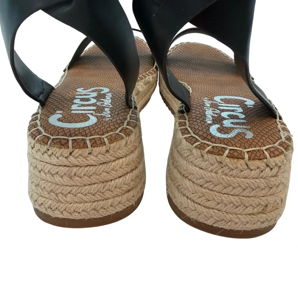 Circus by Sam Edelman Kennedy Espadrille Sandals Women 8M Black Boho Minimalist